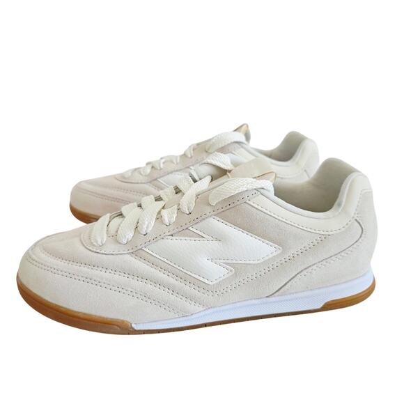 New Balance Cream Beige RC42 Running Sneakers Suede Lace-Up Woman's Size 7 - Picture 1 of 8